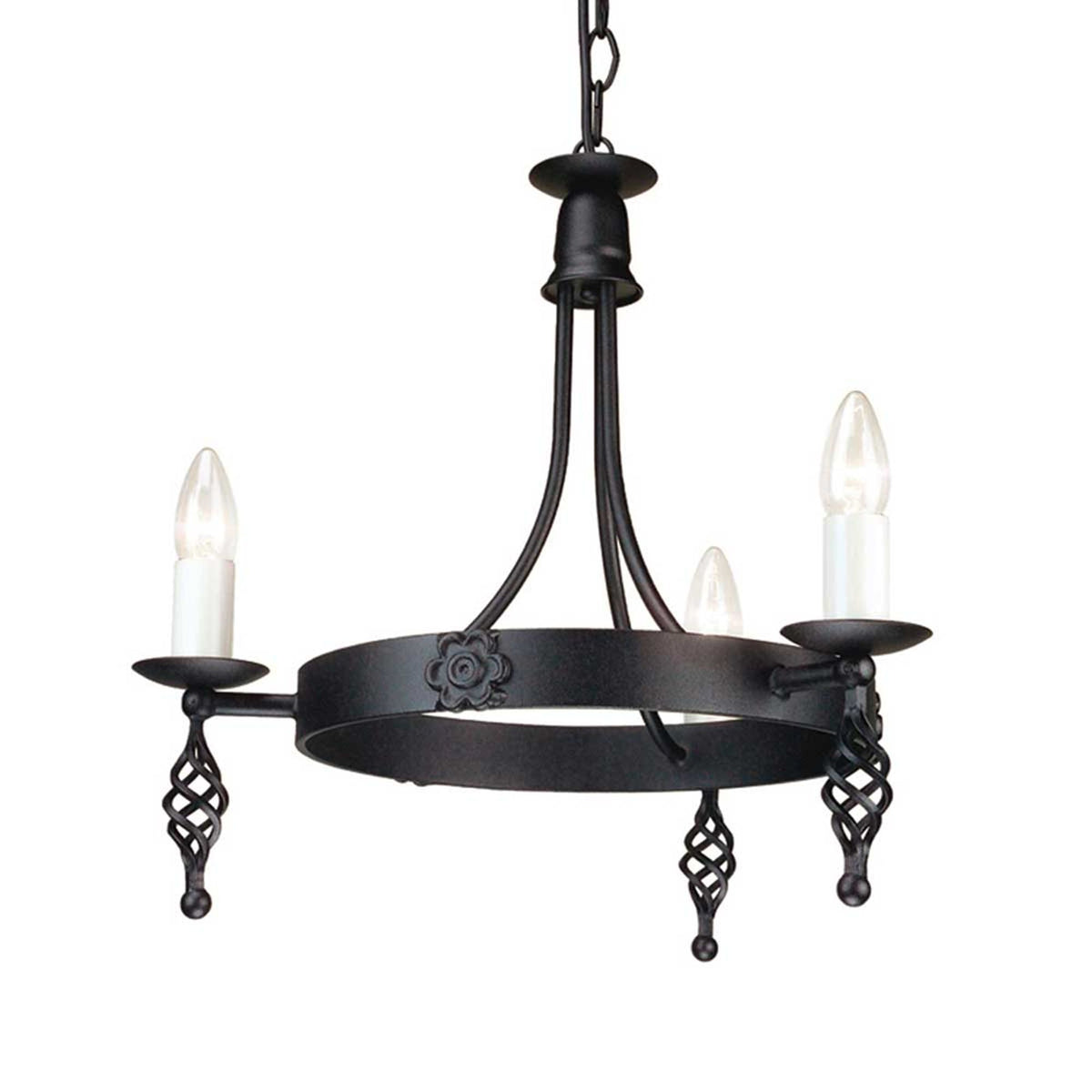 Kronleuchter Belfry 3-flammig klassisch Schwarz 48cm (1)