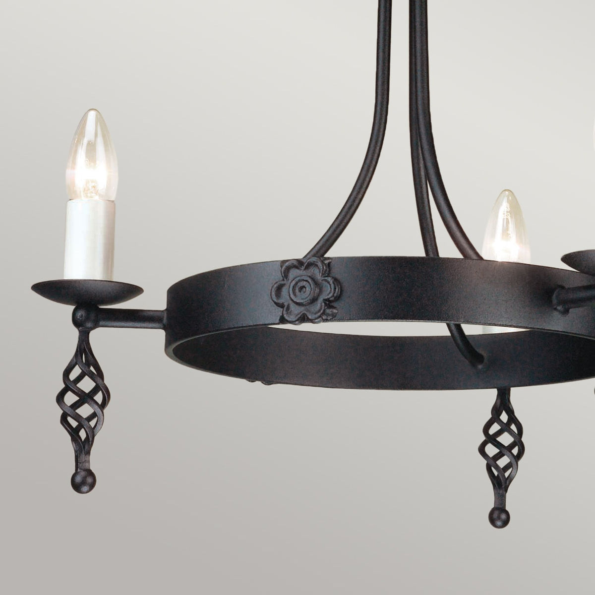 Kronleuchter Belfry 3-flammig klassisch Schwarz 48cm (3)