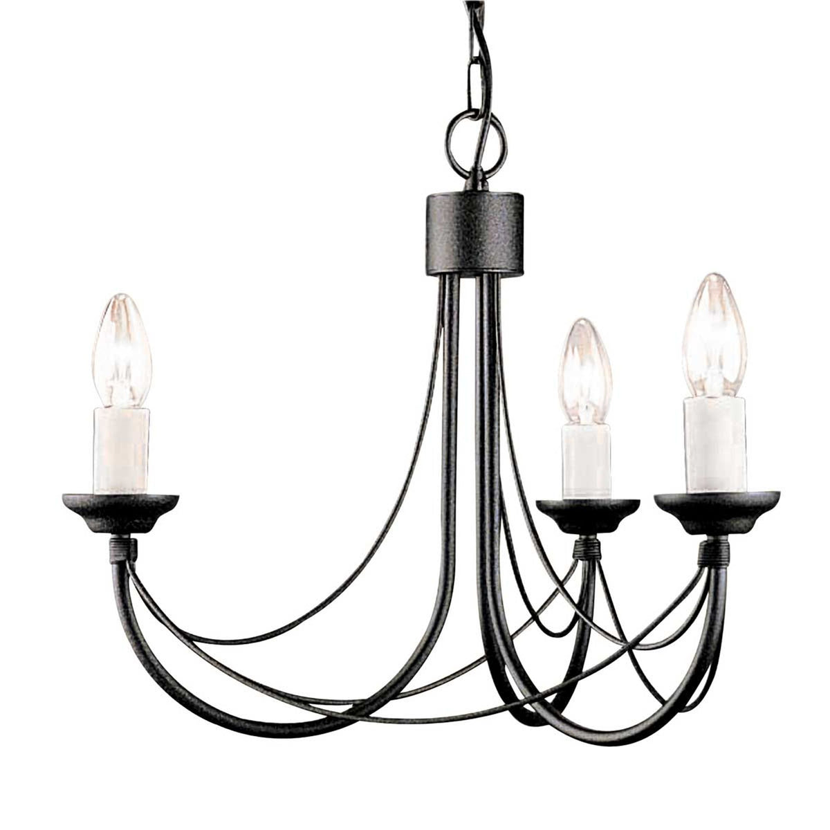 Carisbrooke 3-light chandelier Black Ø 47cm (1)