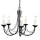 Lustre Carisbrooke à 5 lampes, hauteur réglable, noir (1)