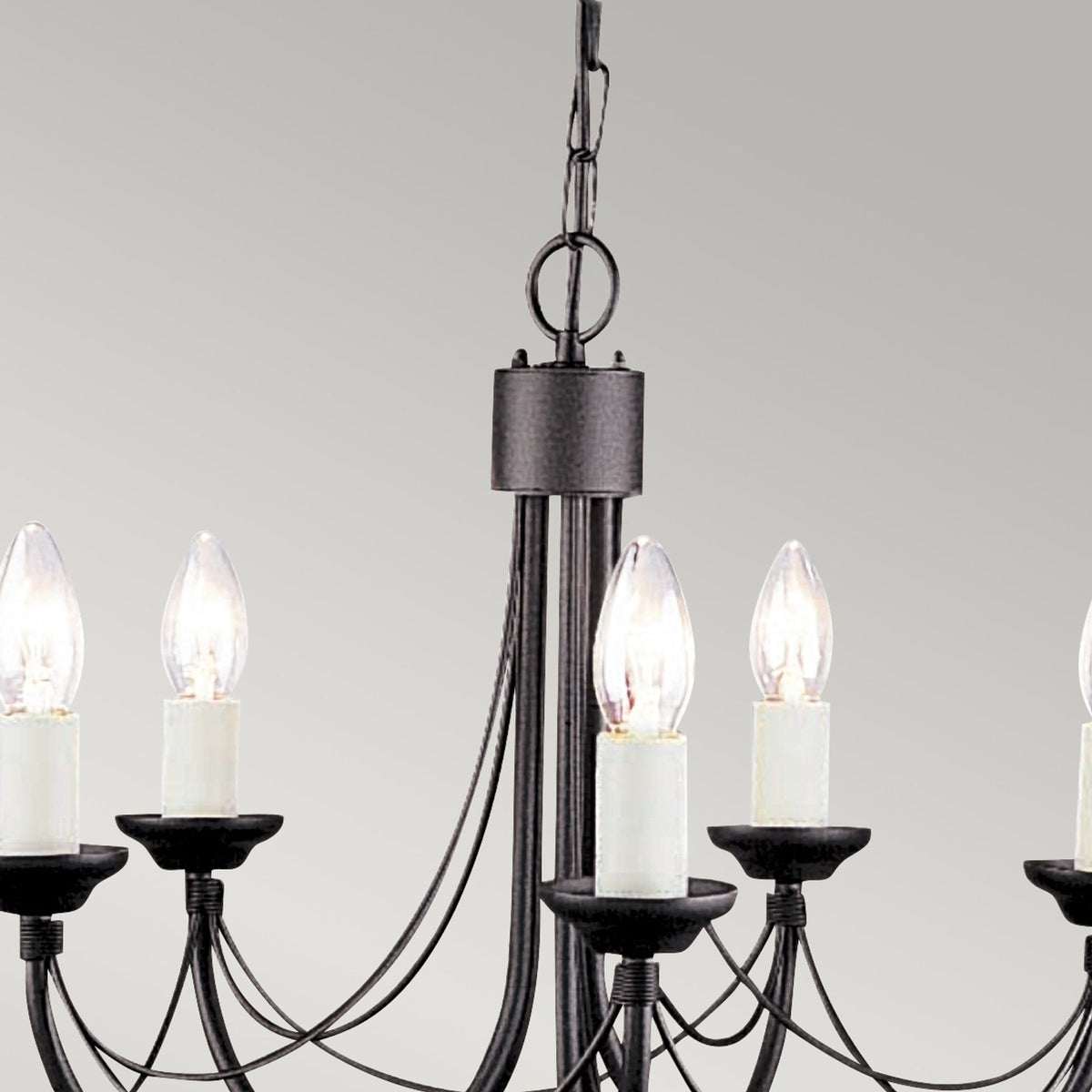 Lustre Carisbrooke à 5 lampes, hauteur réglable, noir (2)
