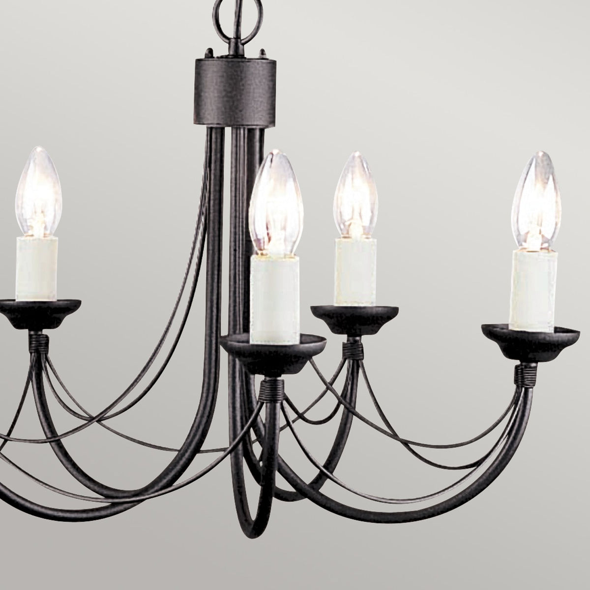 Lustre Carisbrooke à 5 lampes, hauteur réglable, noir (3)