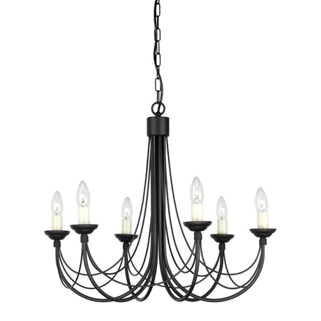 Kronleuchter Carisbrooke 6-flammig höhenverstellbar Schwarz 61cm (2)