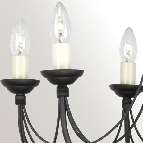 Kronleuchter Carisbrooke 6-flammig höhenverstellbar Schwarz 61cm