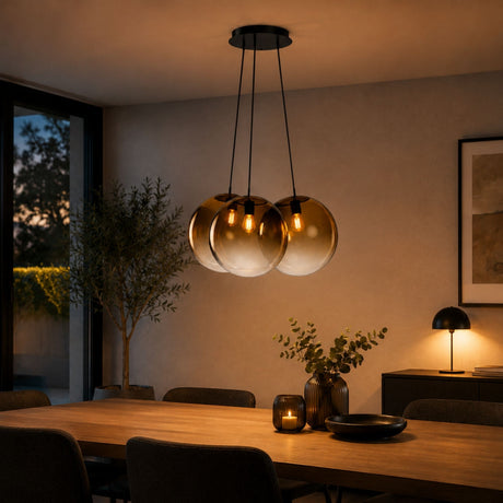 s.luce Orb Cluster glaspendel 3-flammig 3x30 cm 