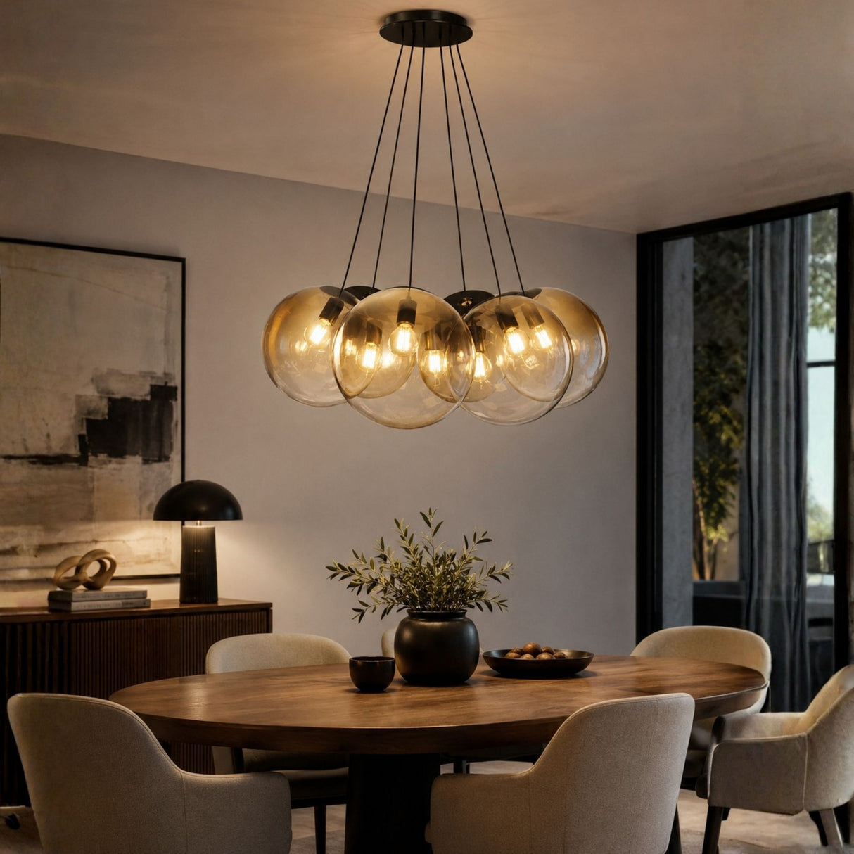 s.luce Orb Cluster Mehrfach-Pendelleuchte 7-flammig 7x40cm