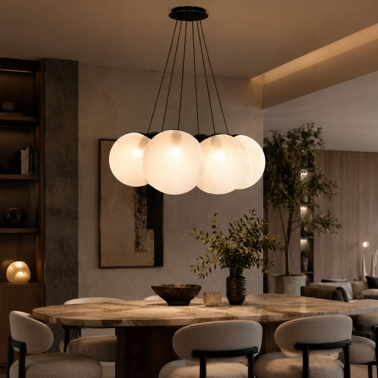 s.luce Orb Suspension multiple Cluster à 7 lumières 7x30cm 