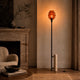 s.luce Echos Stehlampe Travertin-Stein 180cm Schwarz