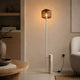 s.luce Velo Stehlampe Travertin-Stein 180cm Weiß