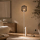s.luce Velo Stehlampe Travertin-Stein 180cm Weiß