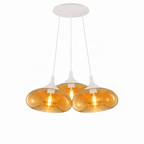 s.luce Cruet Cluster Glas-Pendelleuchte 3-flammig 3x28cm