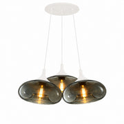 s.luce Cruet Candeeiro suspenso em vidro Cluster de 3 luzes 3x28cm 