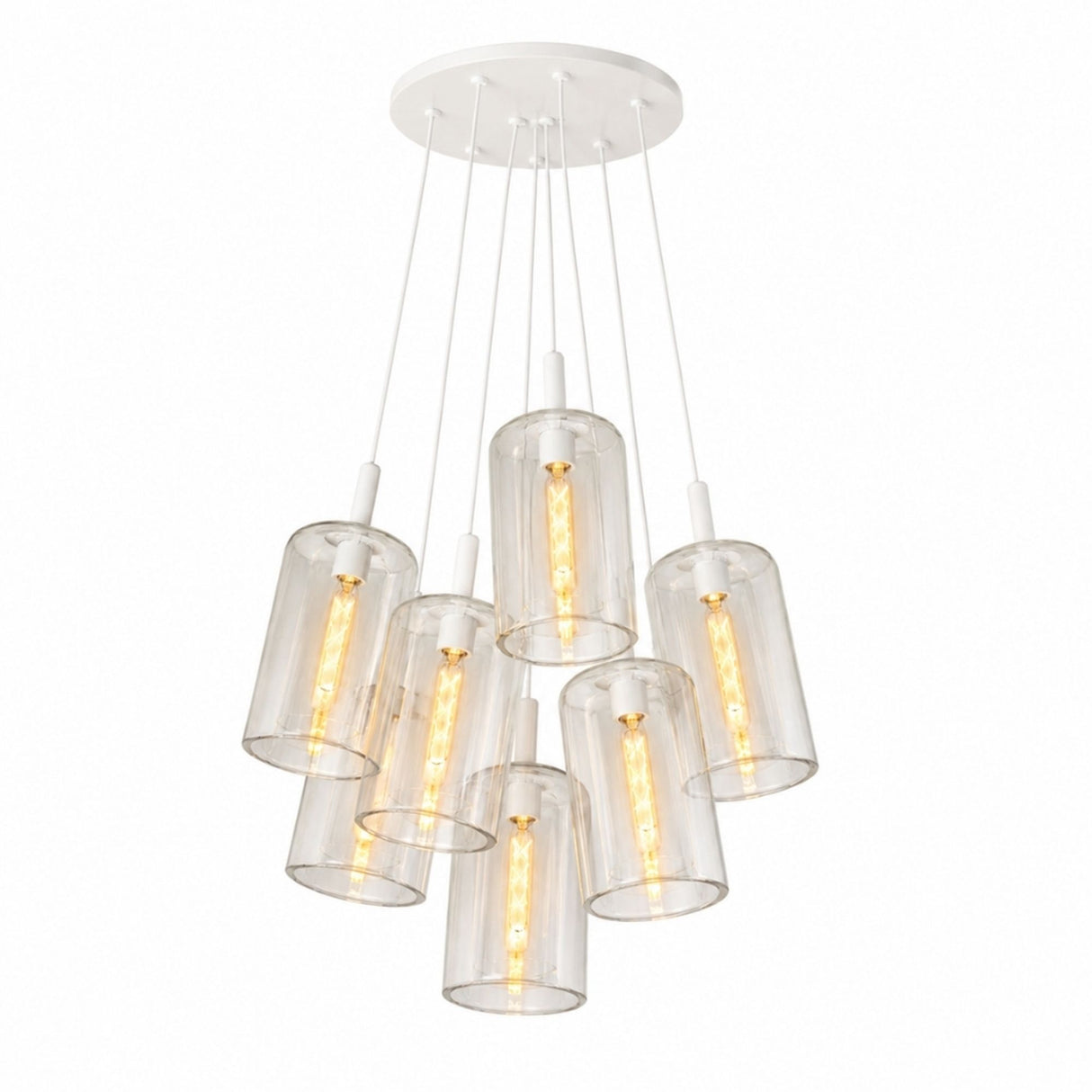s.luce Cruet Glas-pendellampe cluster med 7 lyskilder 7x17cm 