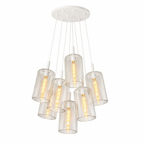 s.luce Cruet Cluster Glas-Pendelleuchte 7-flammig 7x17cm