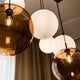 s.luce Orb glasglob hängande lampa 150cm upphängning svart