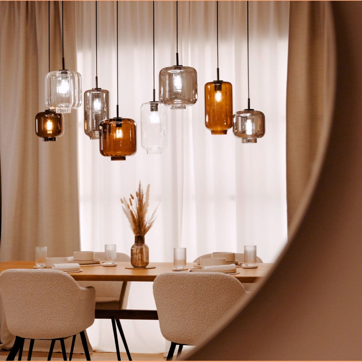 s.luce Velo Lampe de table 8 flammes 160cm 2 rangées Ø 18cm