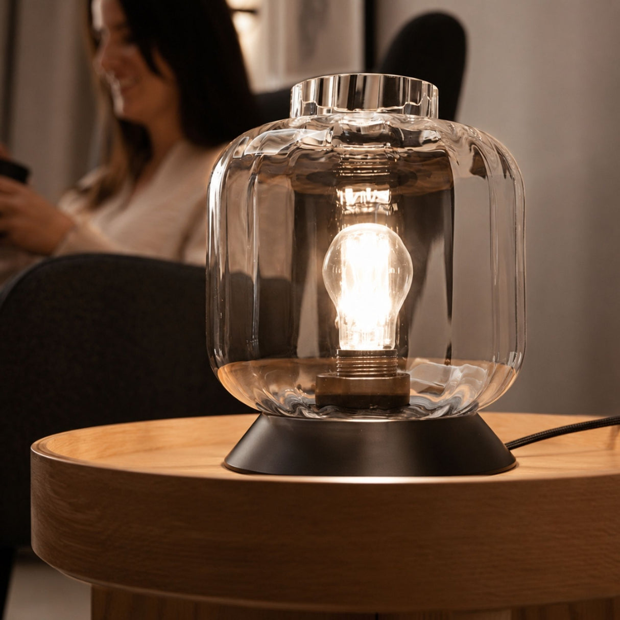 s.luce Velo Lampe de table en verre avec interrupteur