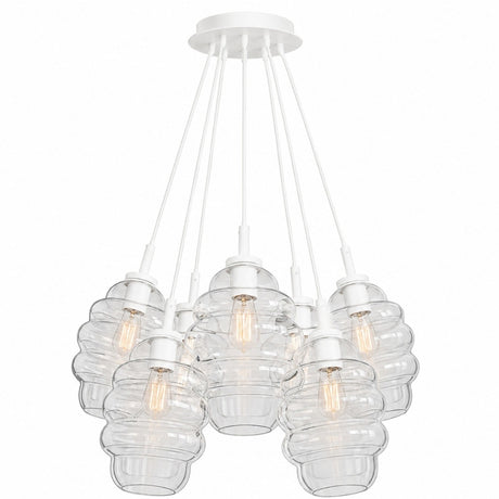 s.luce Echos Cluster Glas-Pendelleuchte 7-flammig 7x25cm
