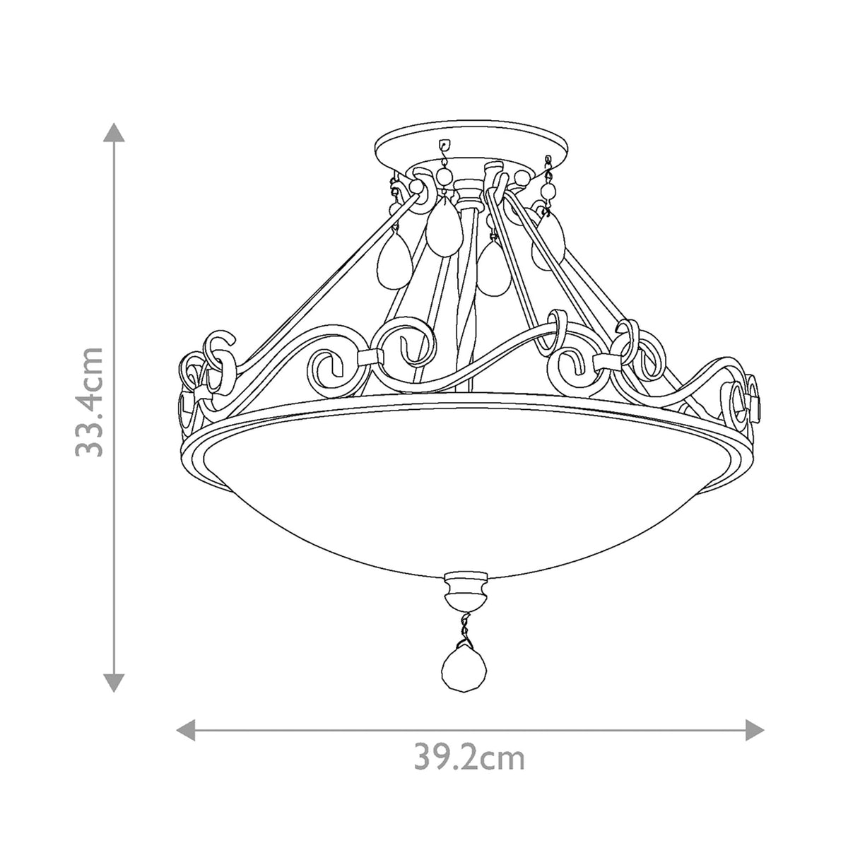 Deckenleuchte Chateau 2-flammig Bronze Ø 39cm (6)