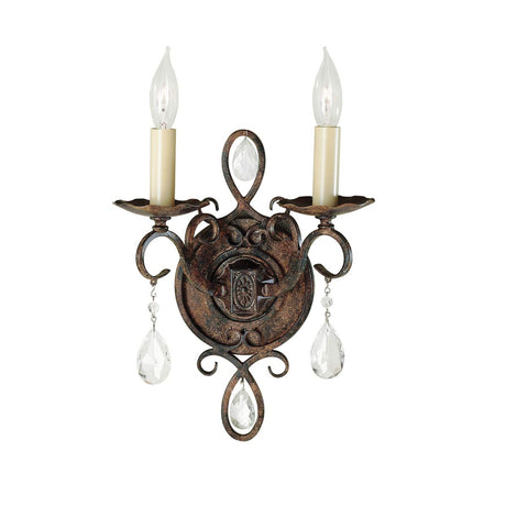 Wandleuchte Chateau 2-flammig Bronze Ø 23cm (1)