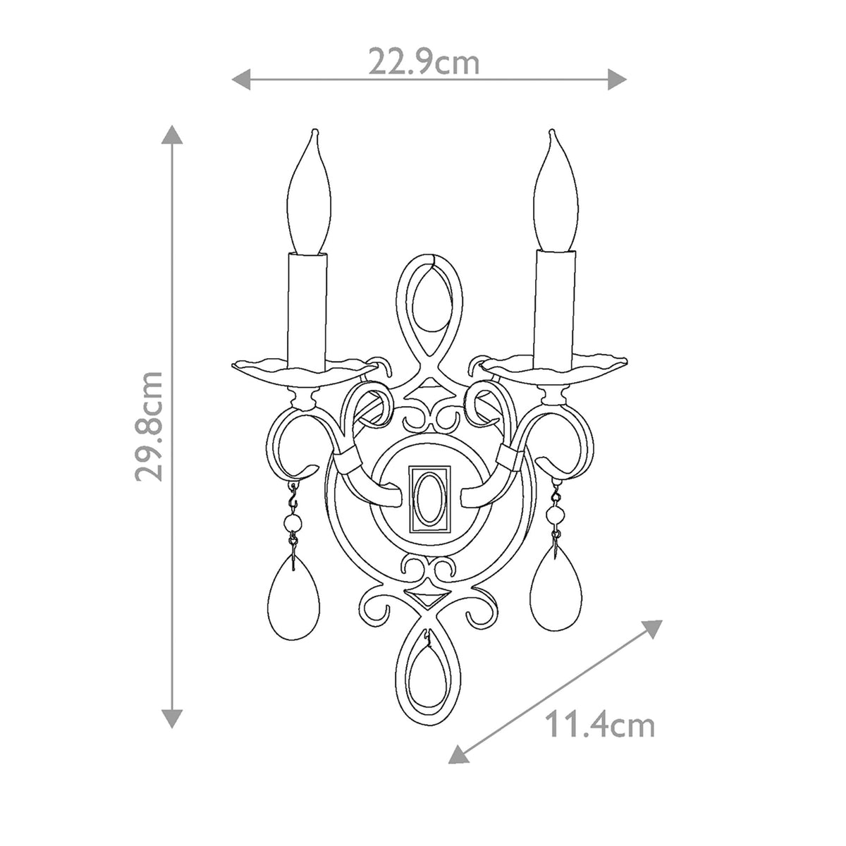 Wandleuchte Chateau 2-flammig Bronze Ø 23cm (6)