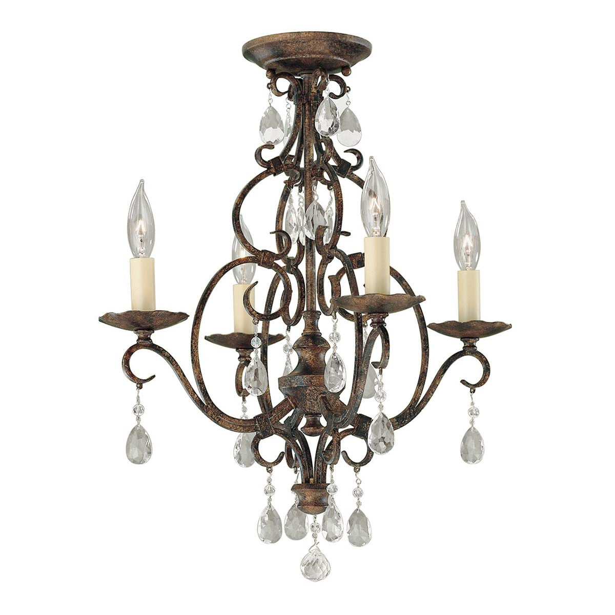 Lampadario Chateau a 4 luci Bronzo Ø 42 cm (2)