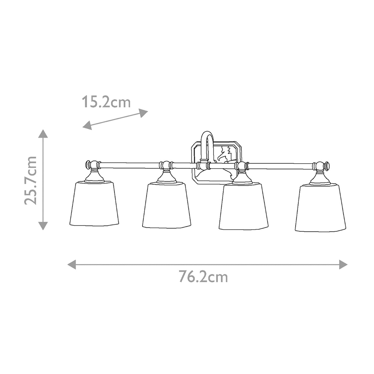 Wandleuchte Concord 4-flammig Chrom 76x15cm (5)