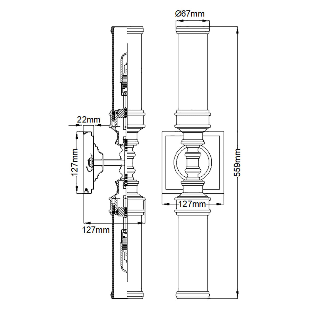 Wandleuchte Payne 2-flammig IP44 Chrom (4)