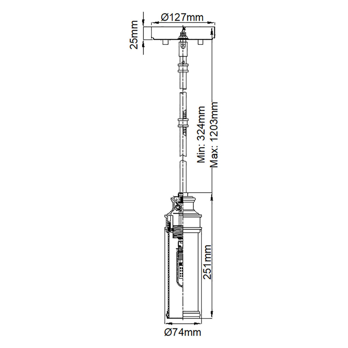 Pendelleuchte Payne 1-flammig IP44 Chrom (5)