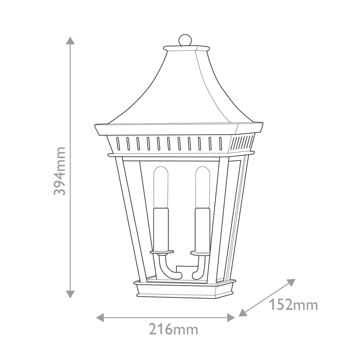 Außen-Wandlaterne Chapel Hill 2-flammig IP44 Schwarz (10)