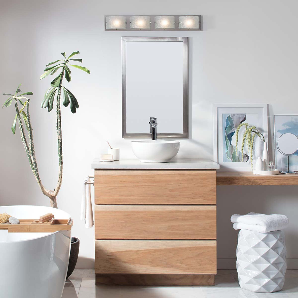 Wandleuchte Daphne 4-flammig IP44 Chrom 81cm (3)
