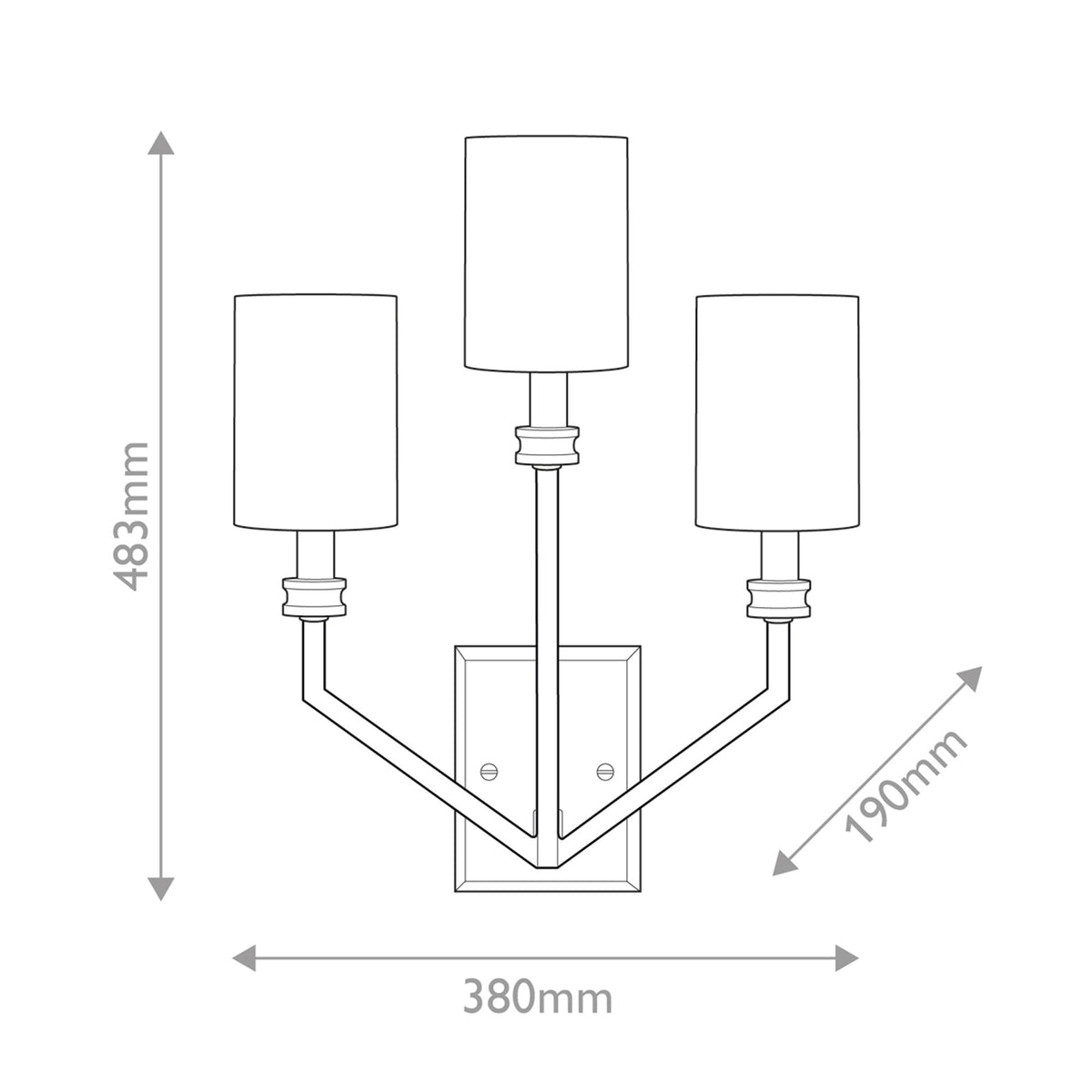 Wandleuchte Moore 3-flammig Ø 38cm (10)