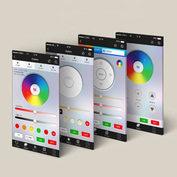 E14 LED RGBW CCT 2700-6500K 480lm 5W mit App-Steuerung für Farbwechsel und dimmbares Licht