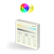 Panneau tactile radio pour le contrôle de l’éclairage avec luminosité, température de couleur et couleur de lumière.