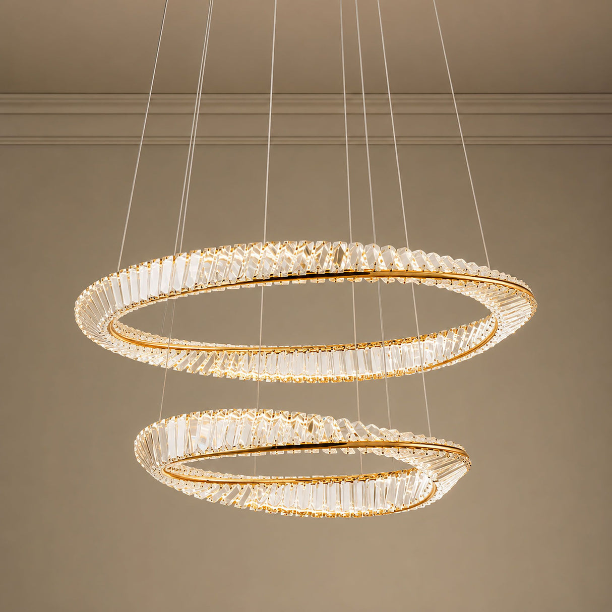 LED-ophængslampe Oblige Ø 60+80cm dæmpbar 