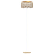 LED-Stehleuchte Vanesia Goldfarben Dimmbar goldene Stehlampe mit Kristallschirm und warmweißem Licht