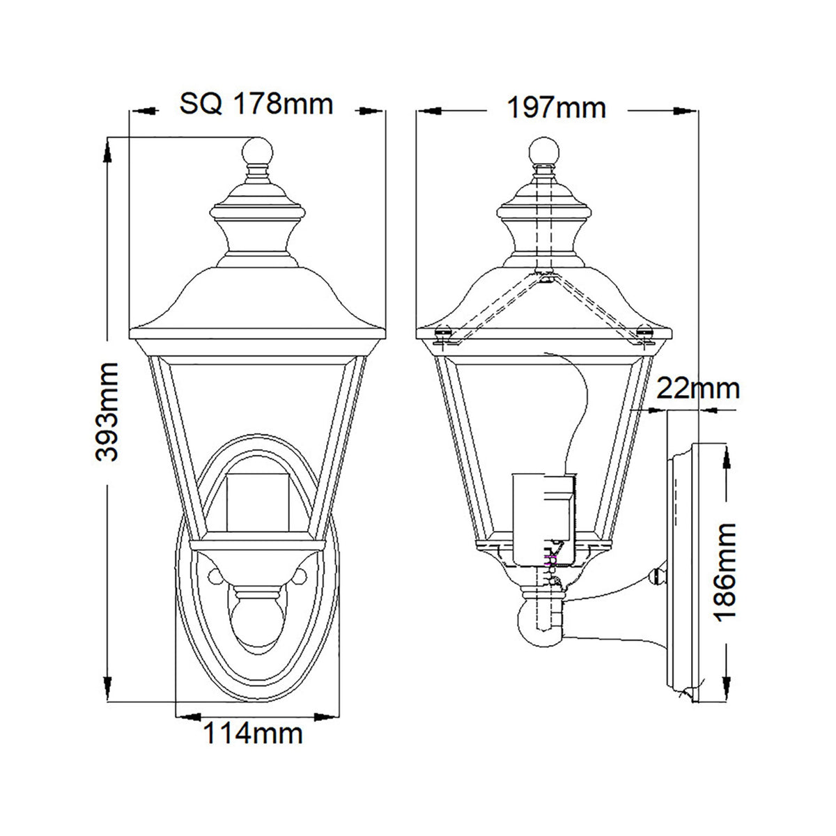 Lanterna da parete per esterni Bay Shore 1 luce IP44 ottone (4)