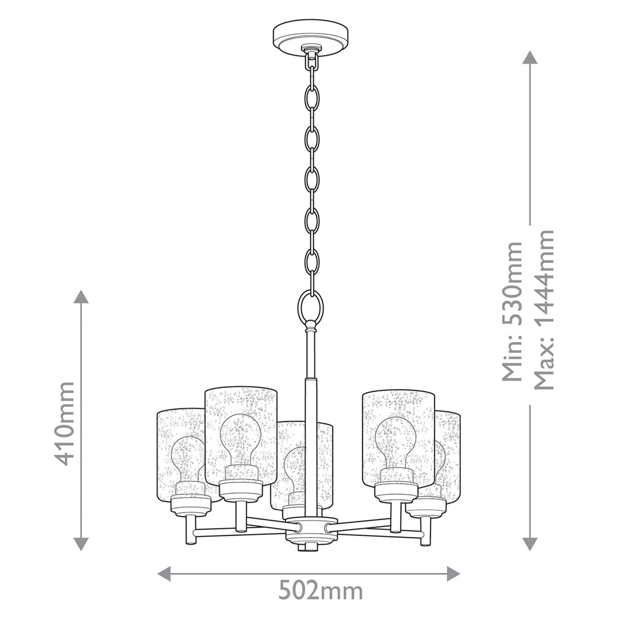 Kronleuchter Winslow 5-flammig Messing Ø 50cm (9)