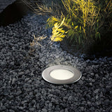 Level stainless steel recessed floor spotlight round IP67