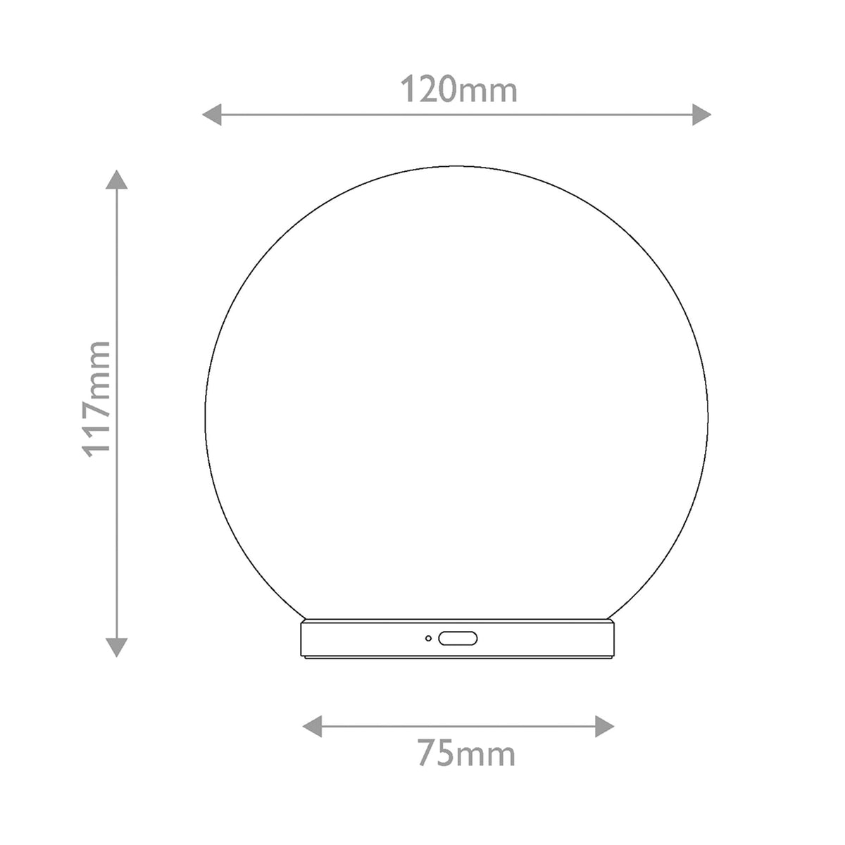 LED-Tischleuchte Luna Akku Marmor, Gold dimmbar Ø12cm (4)