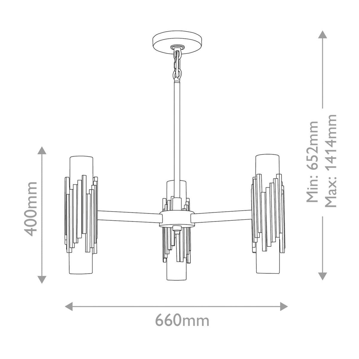 Kronleuchter Marvele 6-flammig Messing Ø 66cm (8)