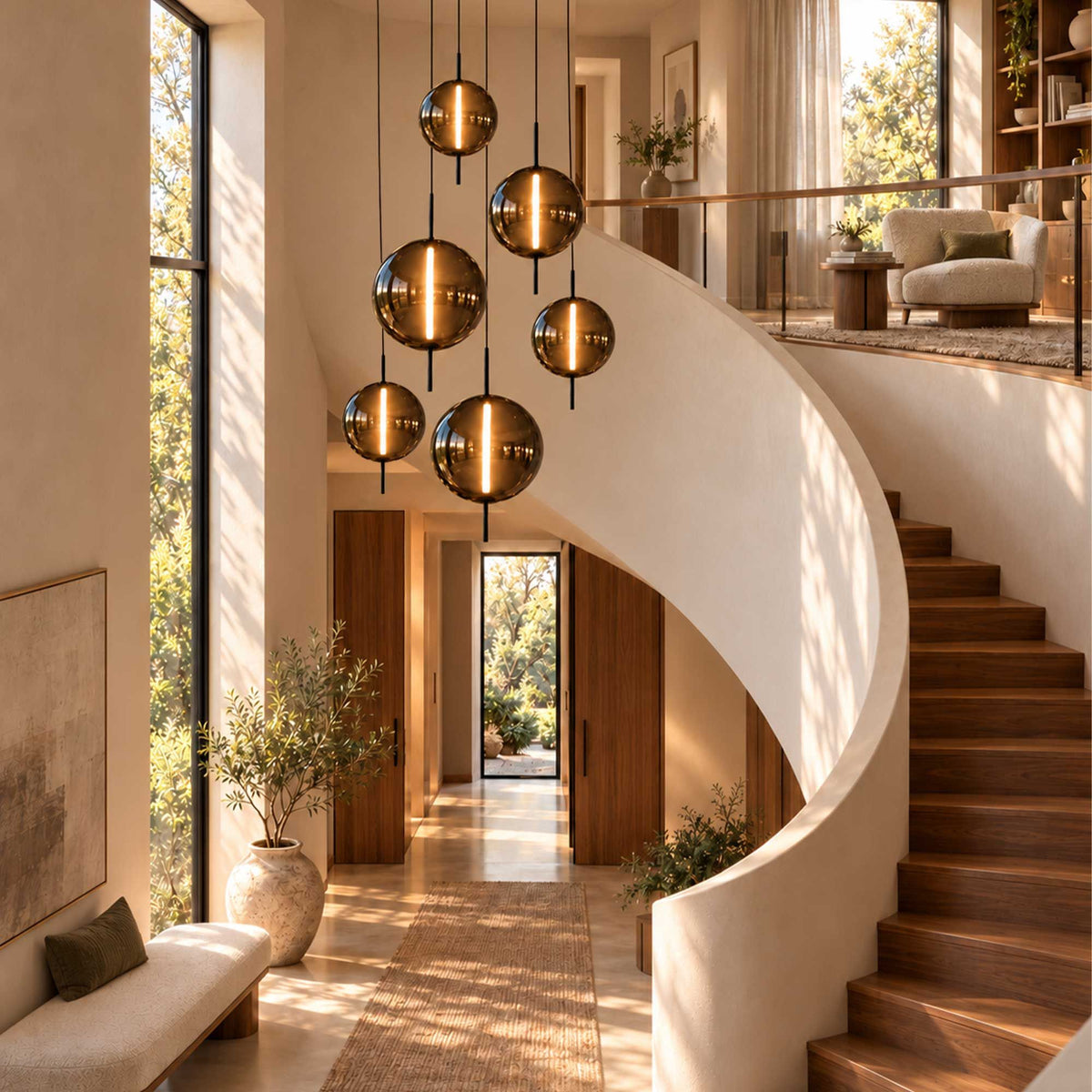 s.luce Mira Design Galerie LED Lampada a sospensione in vetro 500cm 