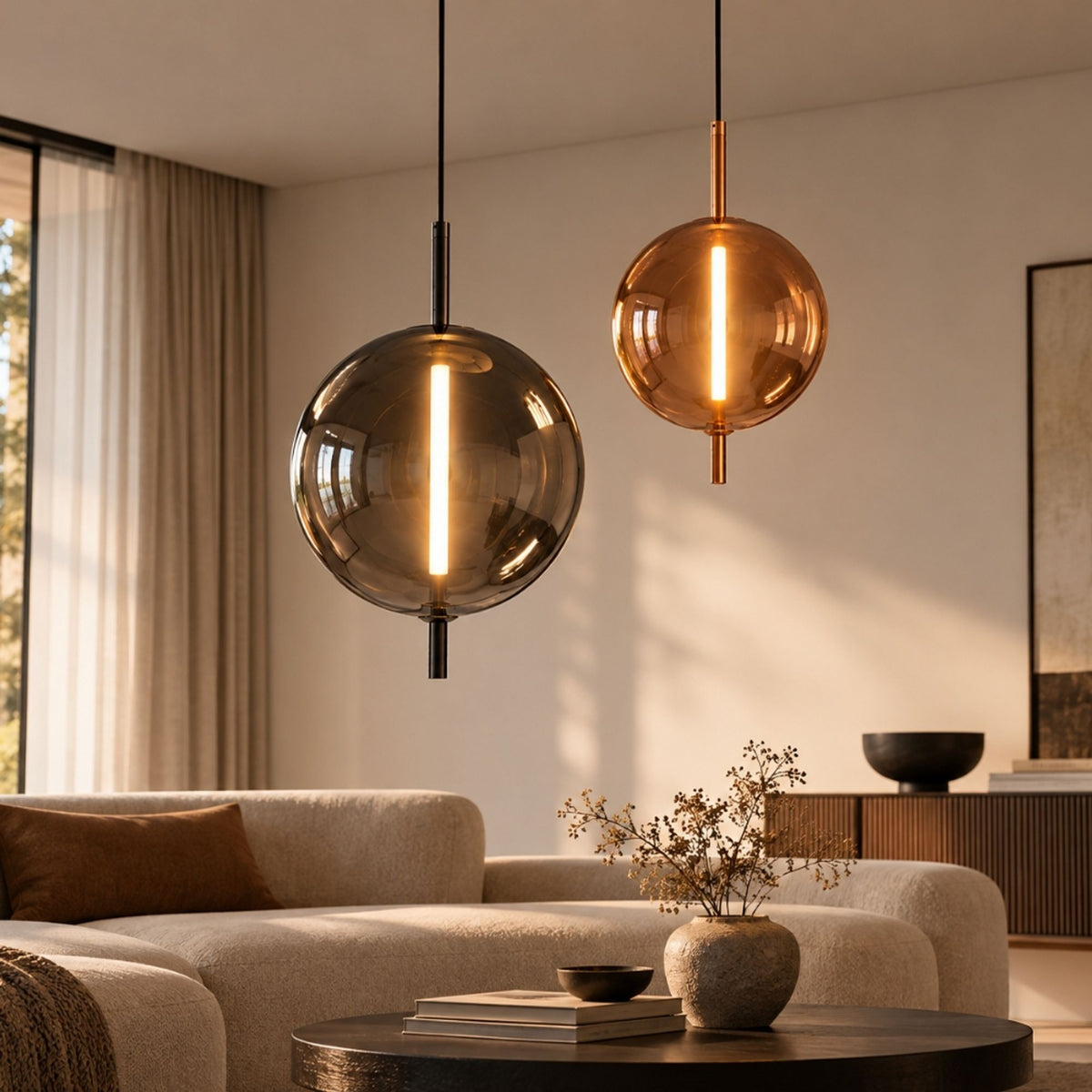 s.luce Mira LED design glaspendelarmatur 150cm 