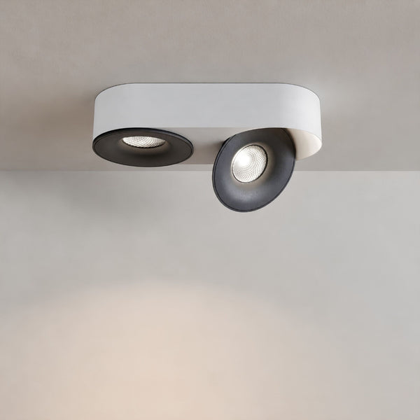 s.luce Santa Duo LED-Deckenleuchte schwenkbar 2-flammig in Weiß/Schwarz mit neutralweißem Licht 4000K