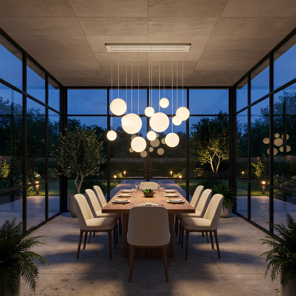 s.luce Orb spisestuelampe 12-lys 160cm 2-rækket