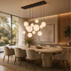 s.luce Lampada per sala da pranzo Orb a 12 luci 160 cm a 2 file
