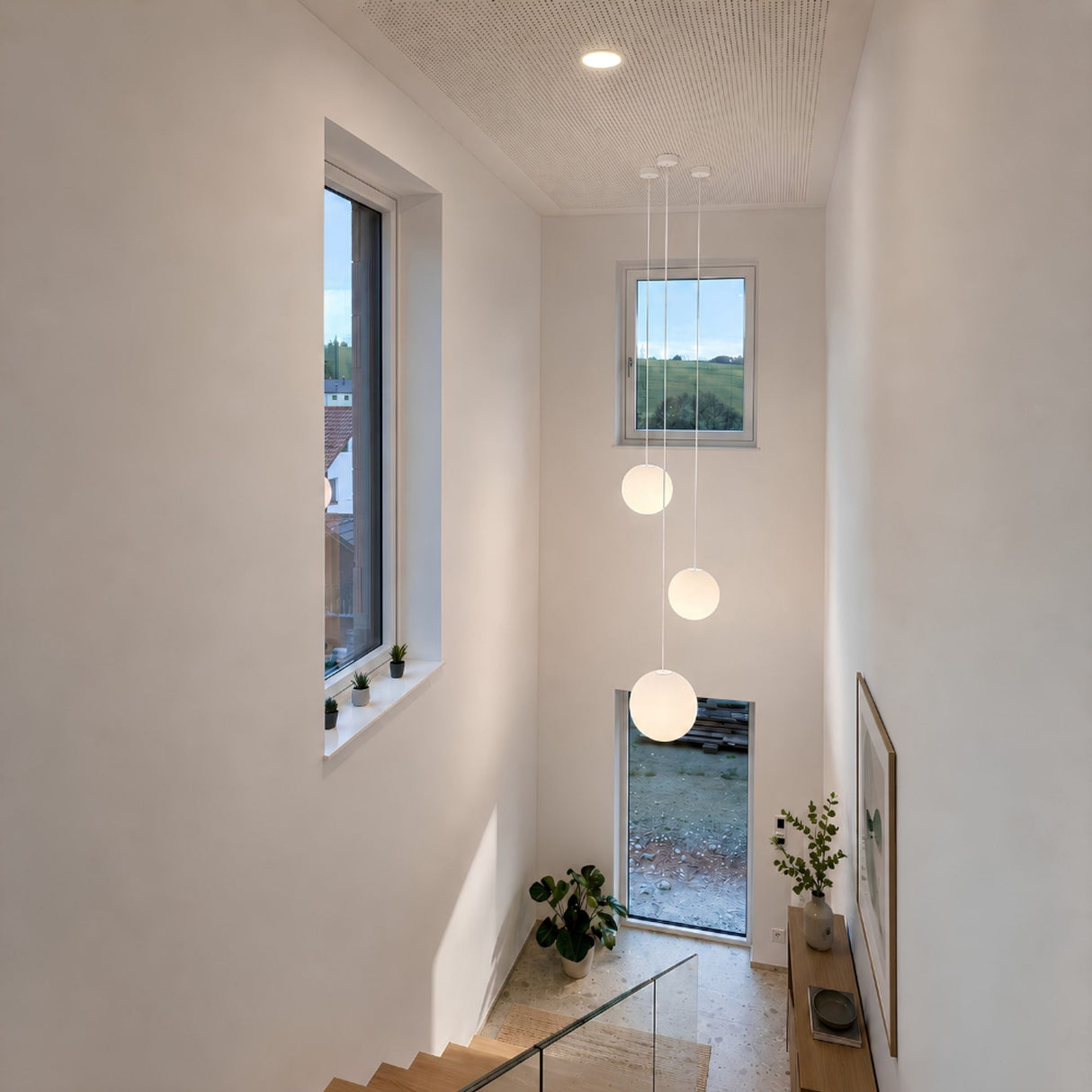 s.luce Orb glasglob gallerilampa upphängning 500cm vit