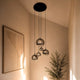 s.luce Orb glasglob hängande lampa 150cm upphängning svart
