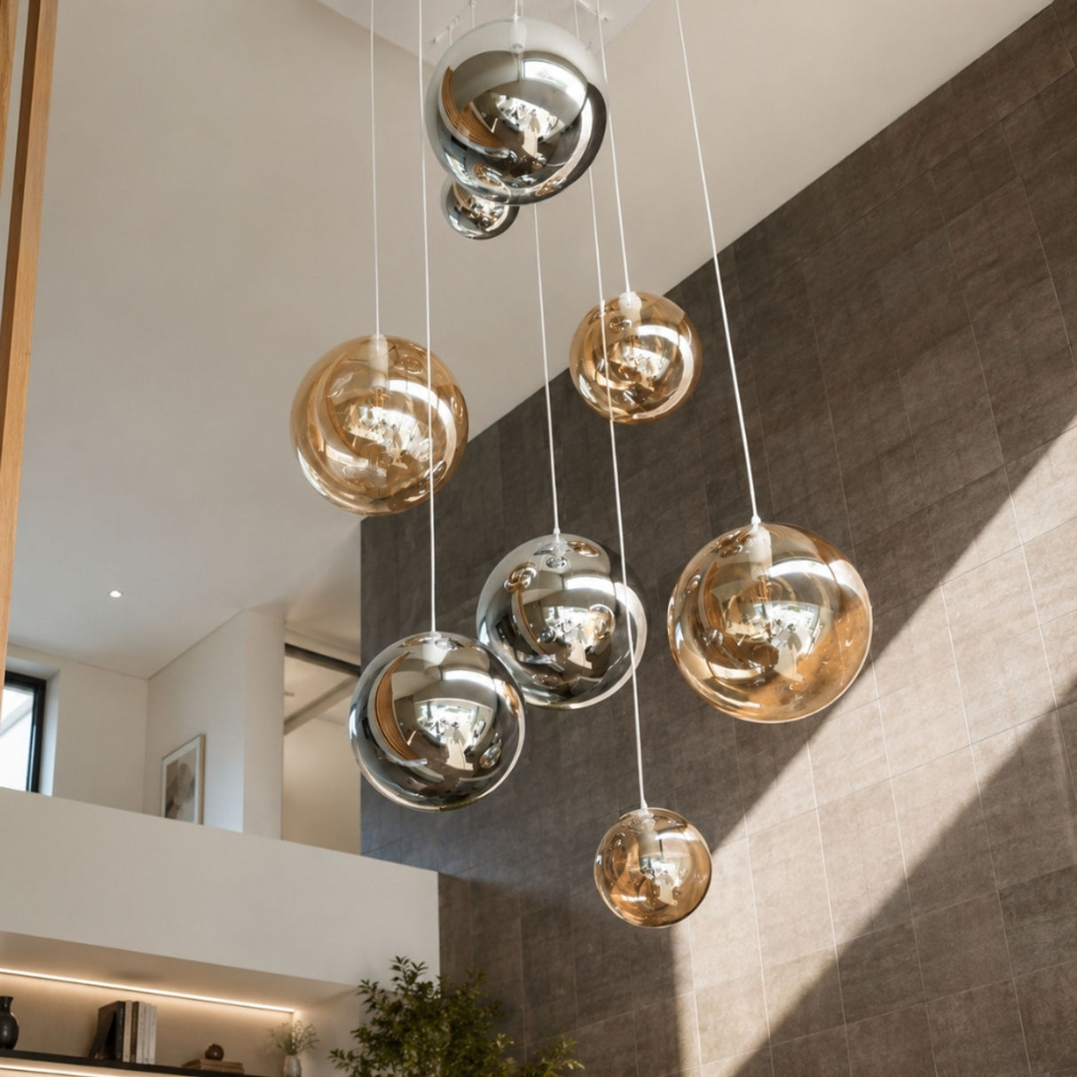 s.luce Orb glasglob gallerilampa upphängning 500cm vit