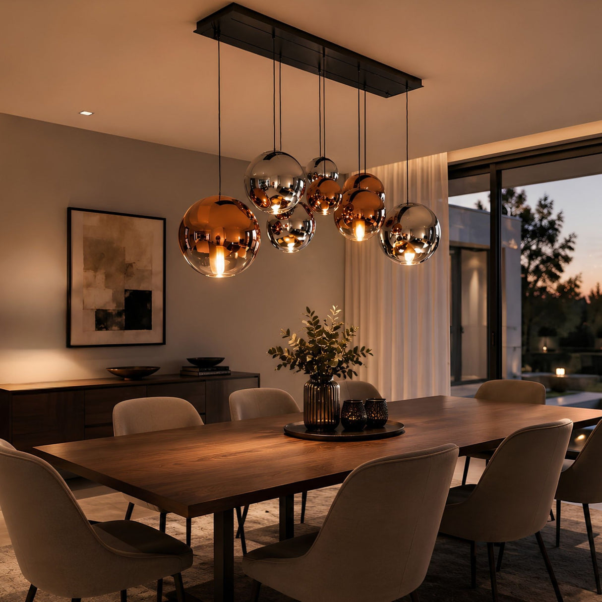 s.luce Orb Lampe de table 8 flammes 160cm 2 rangées